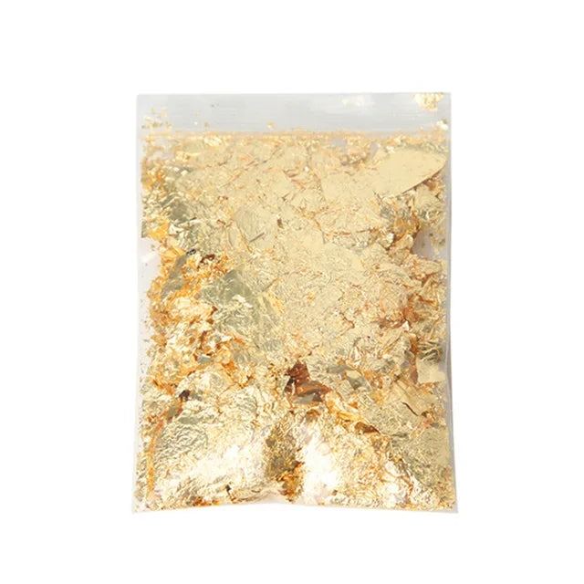 Gold, Silver & Rose Gold Foil Flakes – 1g-3g Metallic Leaf for DIY Candle Making, Crafts & Decorations
