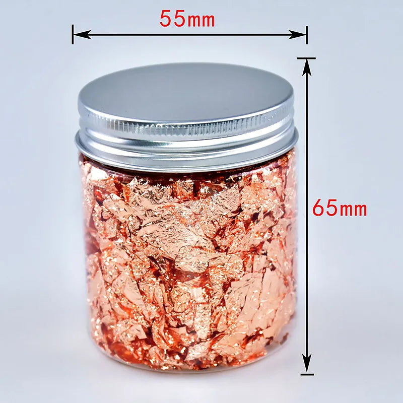 Gold, Silver & Rose Gold Foil Flakes – 1g-3g Metallic Leaf for DIY Candle Making, Crafts & Decorations