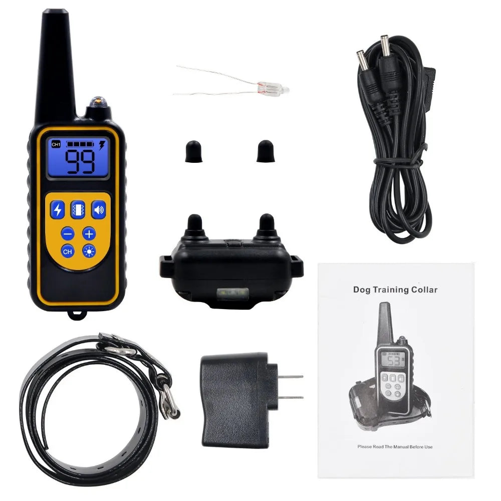 Electric Pet Dog Training Collar Shock Training Collar Electronic Remote Control Waterproof Rechargeable