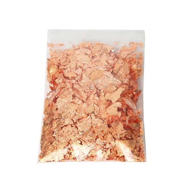 Gold, Silver & Rose Gold Foil Flakes – 1g-3g Metallic Leaf for DIY Candle Making, Crafts & Decorations