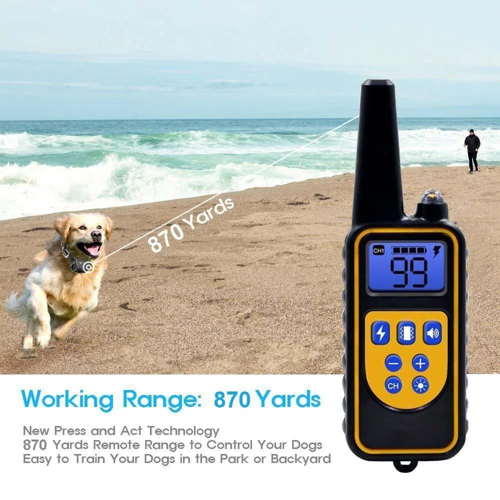 Electric Pet Dog Training Collar Shock Training Collar Electronic Remote Control Waterproof Rechargeable