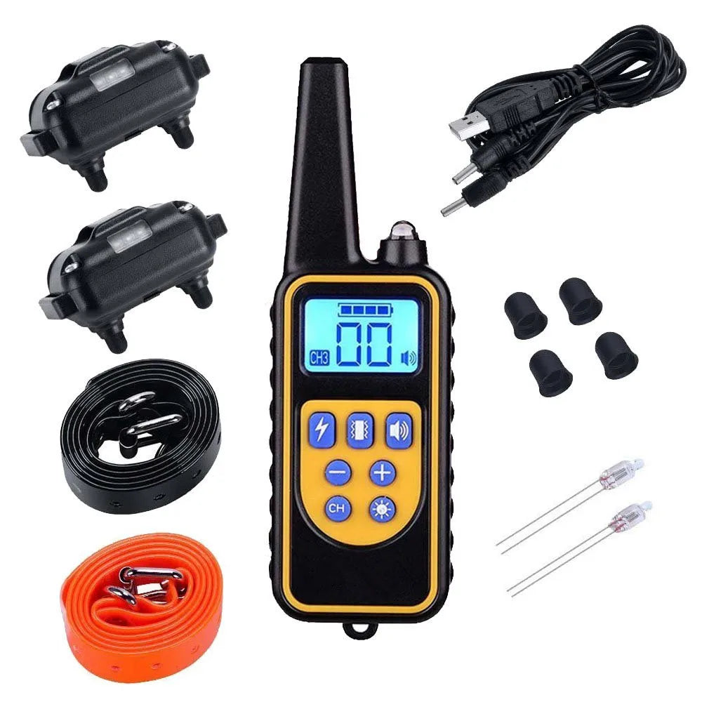 Electric Pet Dog Training Collar Shock Training Collar Electronic Remote Control Waterproof Rechargeable