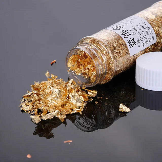 Gold, Silver & Rose Gold Foil Flakes – 1g-3g Metallic Leaf for DIY Candle Making, Crafts & Decorations