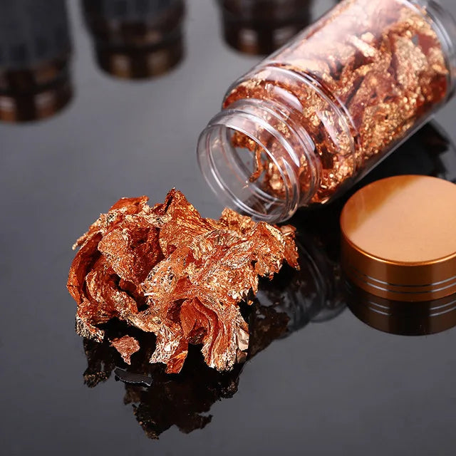 Gold, Silver & Rose Gold Foil Flakes – 1g-3g Metallic Leaf for DIY Candle Making, Crafts & Decorations