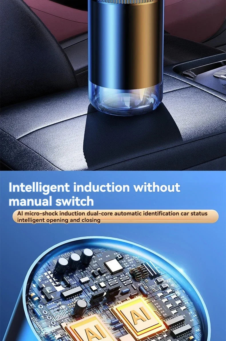 Smart Car Air Freshener Rechargeable Aroma Diffuser 5 Levels of Adjustable Intelligent Diffuser Pickup Light Starry Sky Summit
