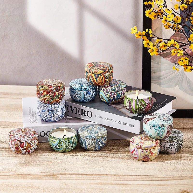 Obisesio 12-Piece Scented Candle Set – Natural Soy Wax Aromatherapy Candles for Home & Relaxation