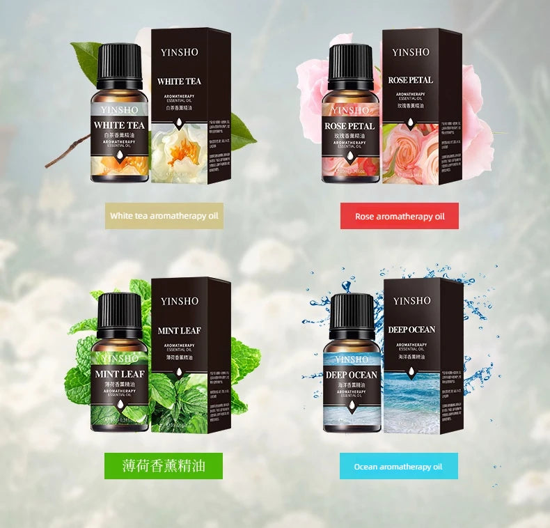 17 Flavors 10ml Essential Oils For Aroma Diffuser AirHumidifier Home Water-soluble Lavender Rose Eucalyptus White Peach Oolong