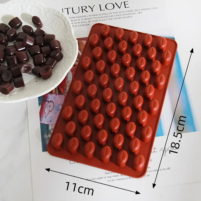 Multi-Cavity Coffee Bean Silicone Mold – DIY Candle, Soap, Resin & Baking Tool
