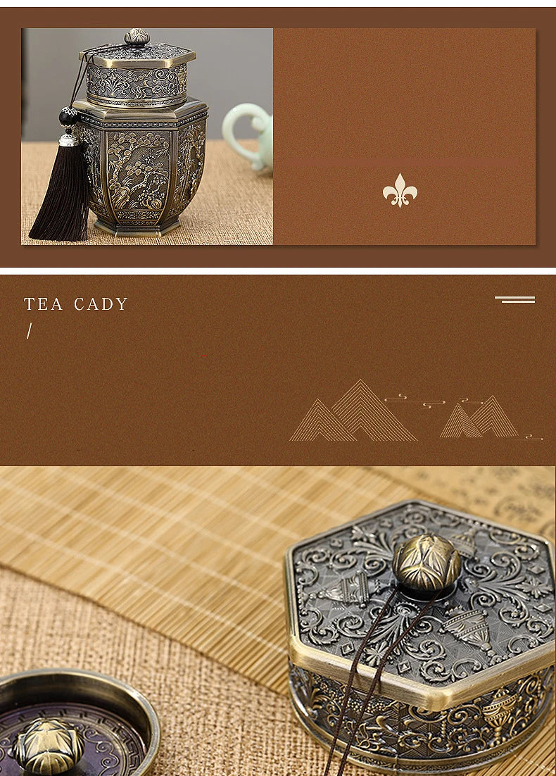 Metal Large Capacity Tea Cans Green Black Tea Container Jar Sugar Coffee Caddy Storage Can Tea Sealed Box Home Kitchen