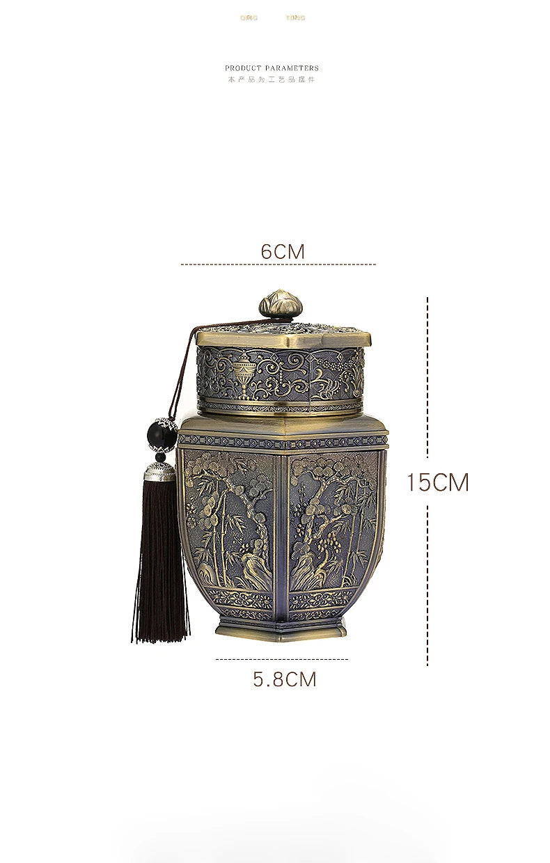 Metal Large Capacity Tea Cans Green Black Tea Container Jar Sugar Coffee Caddy Storage Can Tea Sealed Box Home Kitchen
