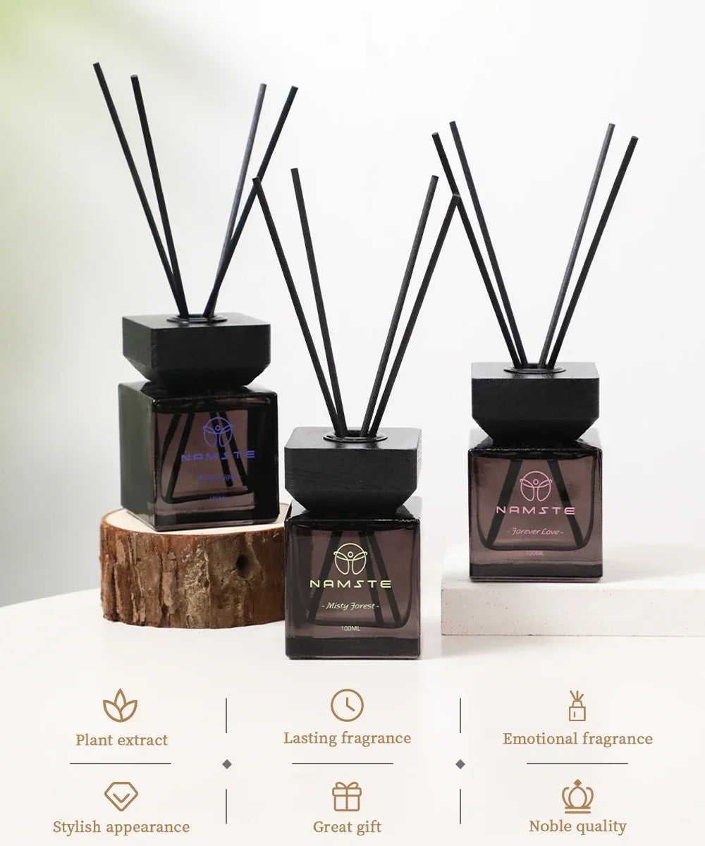 NAMSTE 100ML Reed Diffuser Sets Hotel Fragrance Series Fireless Aromatherapy Indoor Long lasting Fragrance Bathroom Deodorant