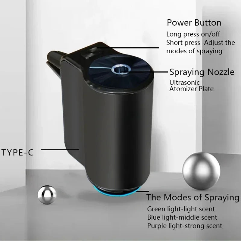 Car Air Freshener & Humidifier – Dual-Function Aroma Diffuser with Essential Oil