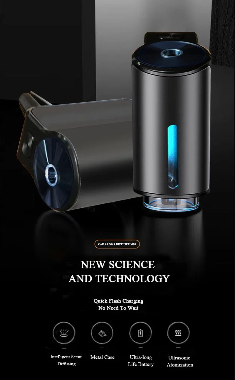 Car Air Freshener & Humidifier – Dual-Function Aroma Diffuser with Essential Oil