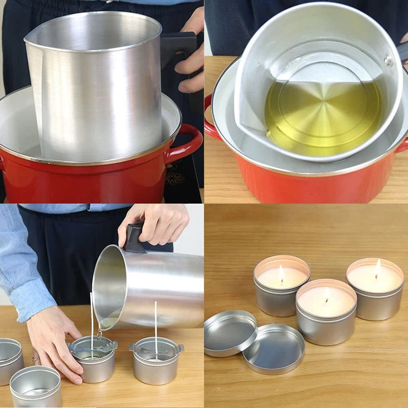 Candle Making Kits Candle Making Supplies Handmade Scented Art Candles Wax Melting Material Kits Wax Wicks Wax Pot Thermometers