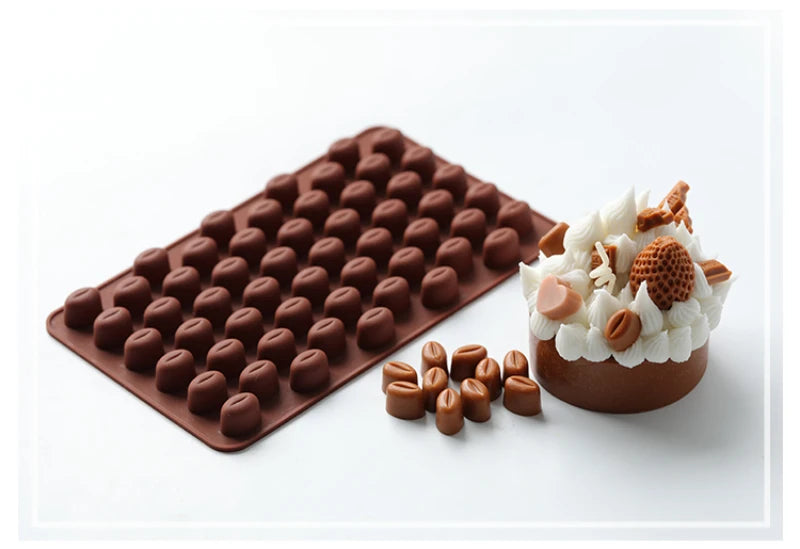 Multi-Cavity Coffee Bean Silicone Mold – DIY Candle, Soap, Resin & Baking Tool
