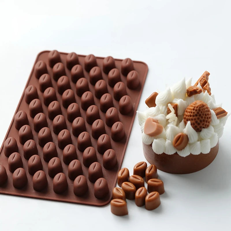 Multi-Cavity Coffee Bean Silicone Mold – DIY Candle, Soap, Resin & Baking Tool