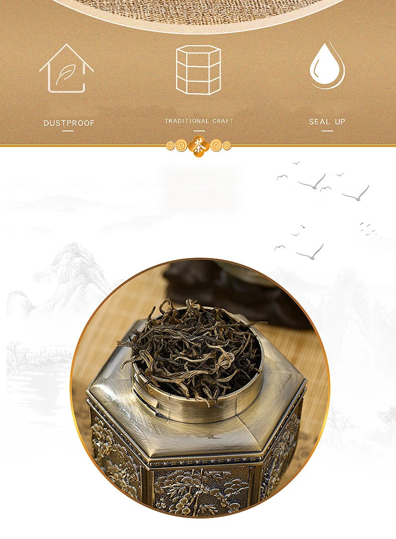 Metal Large Capacity Tea Cans Green Black Tea Container Jar Sugar Coffee Caddy Storage Can Tea Sealed Box Home Kitchen