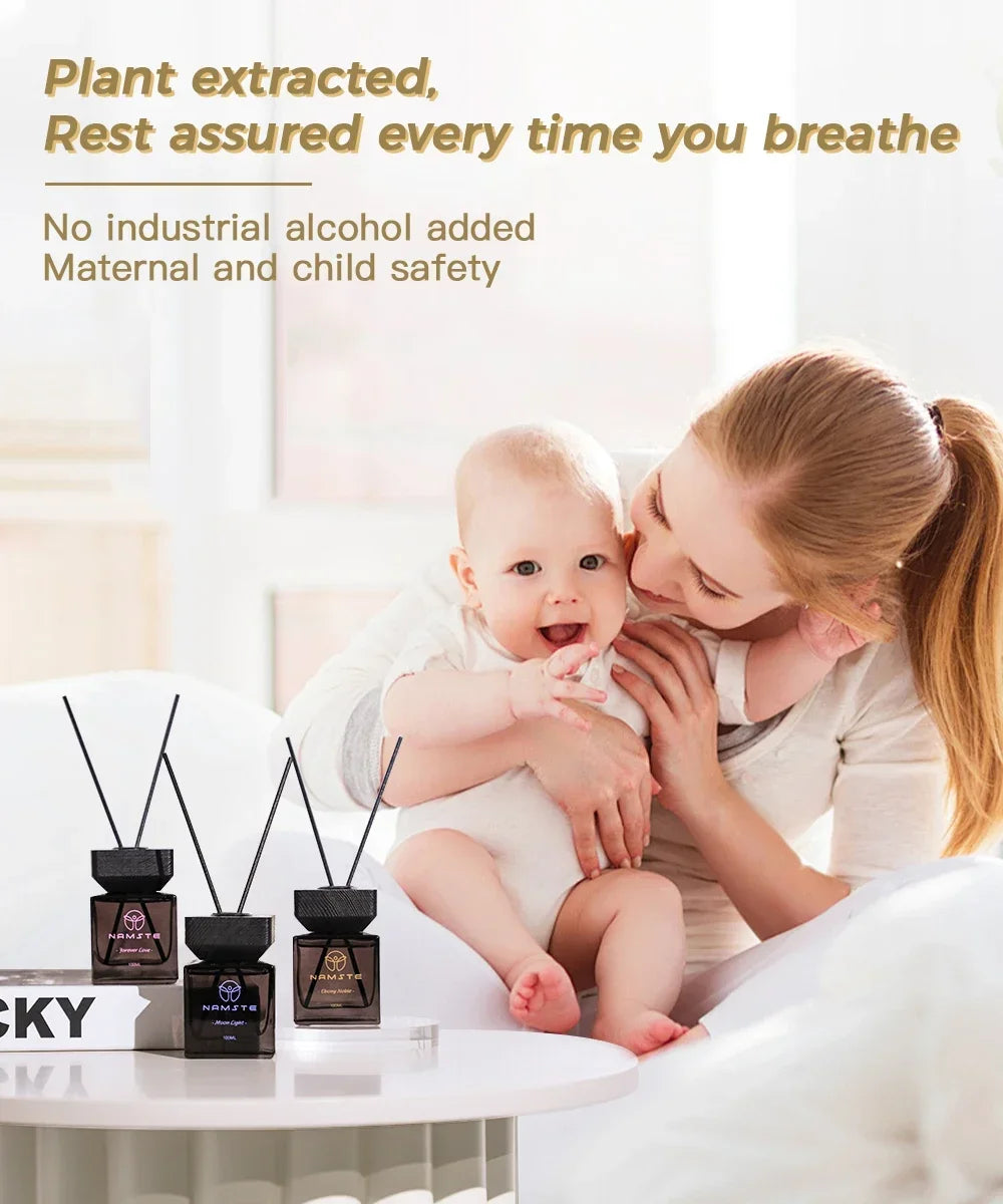 NAMSTE 100ML Reed Diffuser Sets Hotel Fragrance Series Fireless Aromatherapy Indoor Long lasting Fragrance Bathroom Deodorant
