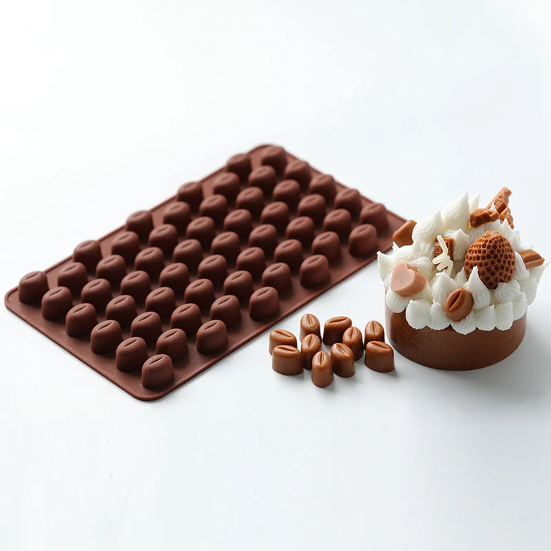 Multi-Cavity Coffee Bean Silicone Mold – DIY Candle, Soap, Resin & Baking Tool