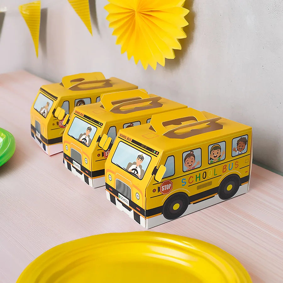 5PCS School Bus-Themed Candy & Snack Boxes – Fun Gift Packaging for Kids' Birthday & Back-to-School Parties!