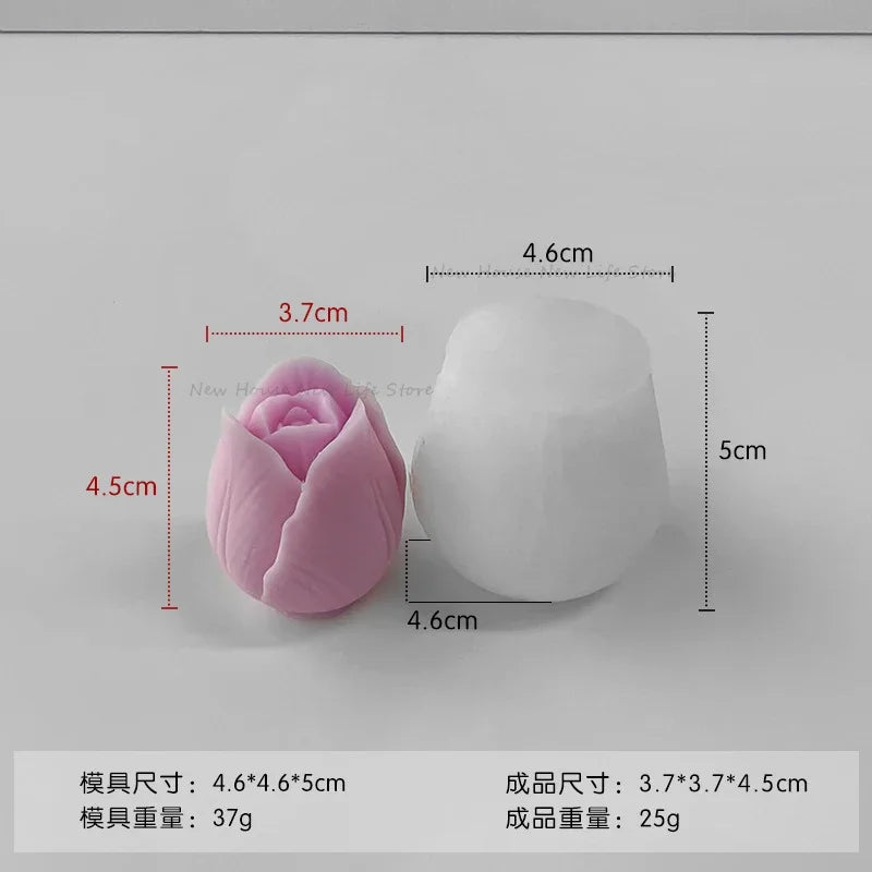 3D Tulip Silicone Mold – DIY Candle, Soap, and Craft Making Supplies