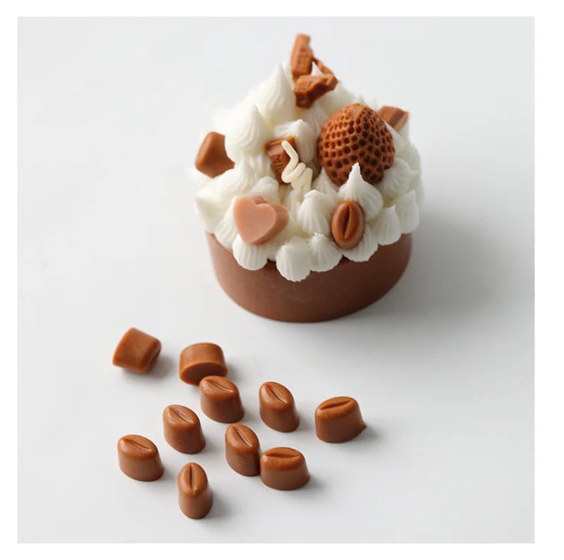 Multi-Cavity Coffee Bean Silicone Mold – DIY Candle, Soap, Resin & Baking Tool