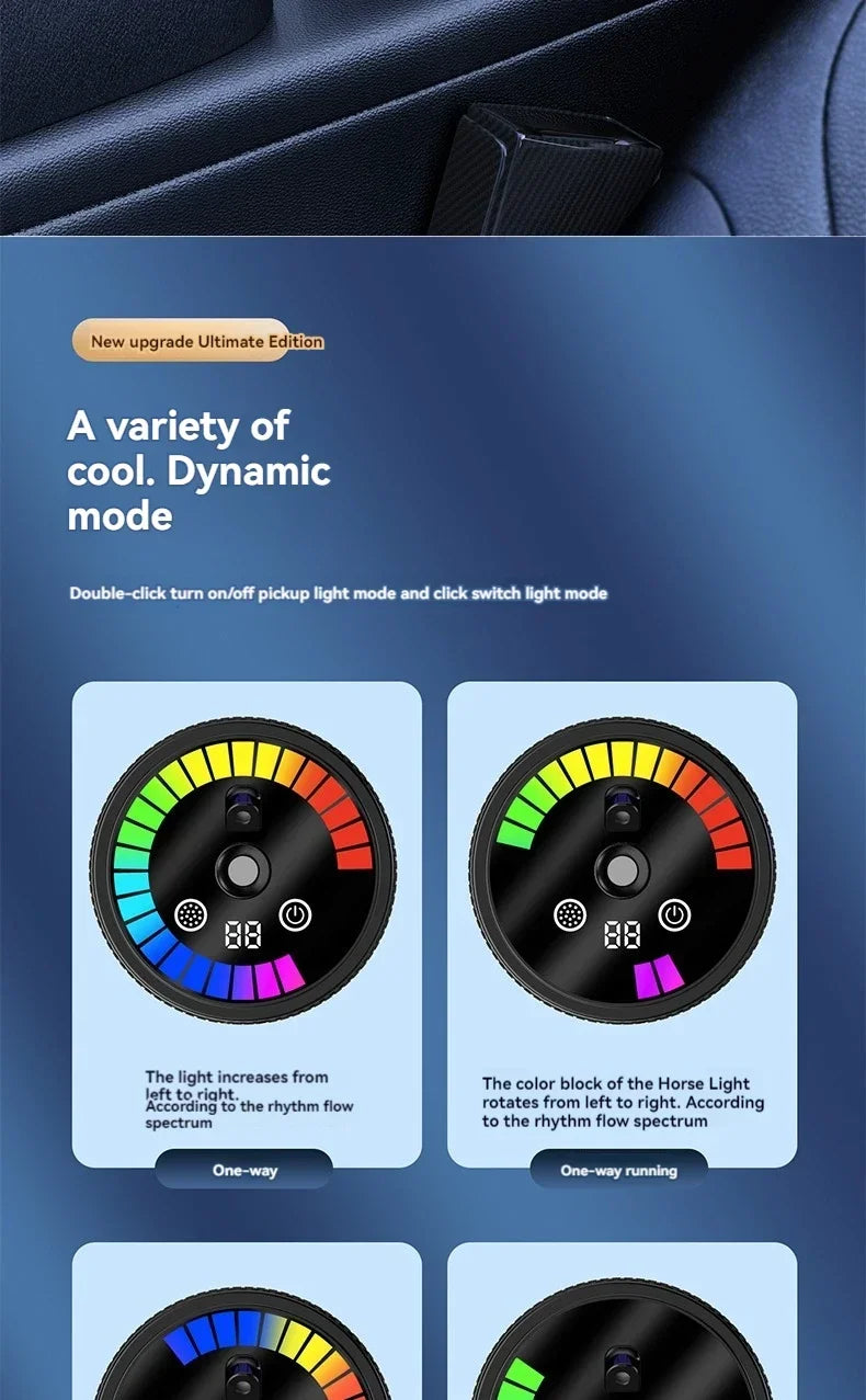 Smart Car Air Freshener Rechargeable Aroma Diffuser 5 Levels of Adjustable Intelligent Diffuser Pickup Light Starry Sky Summit