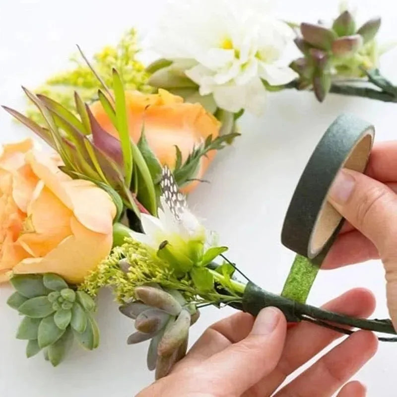 Self-Adhesive Green Floral Tape – DIY Flower Wrapping for Bouquets & Crafts