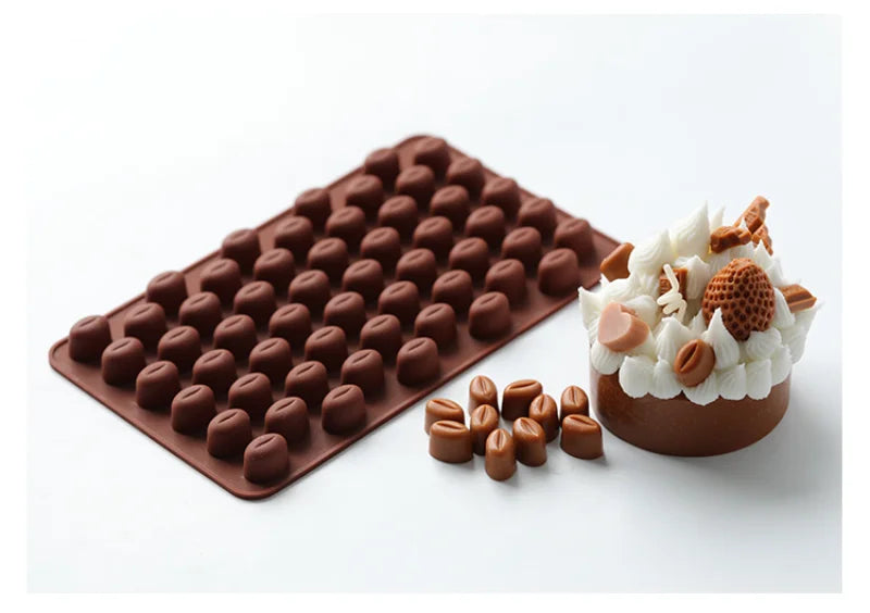 Multi-Cavity Coffee Bean Silicone Mold – DIY Candle, Soap, Resin & Baking Tool