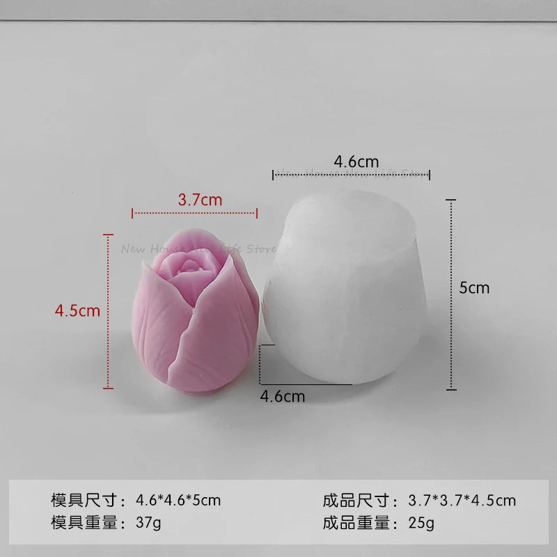 3D Tulip Silicone Mold – DIY Candle, Soap, and Craft Making Supplies
