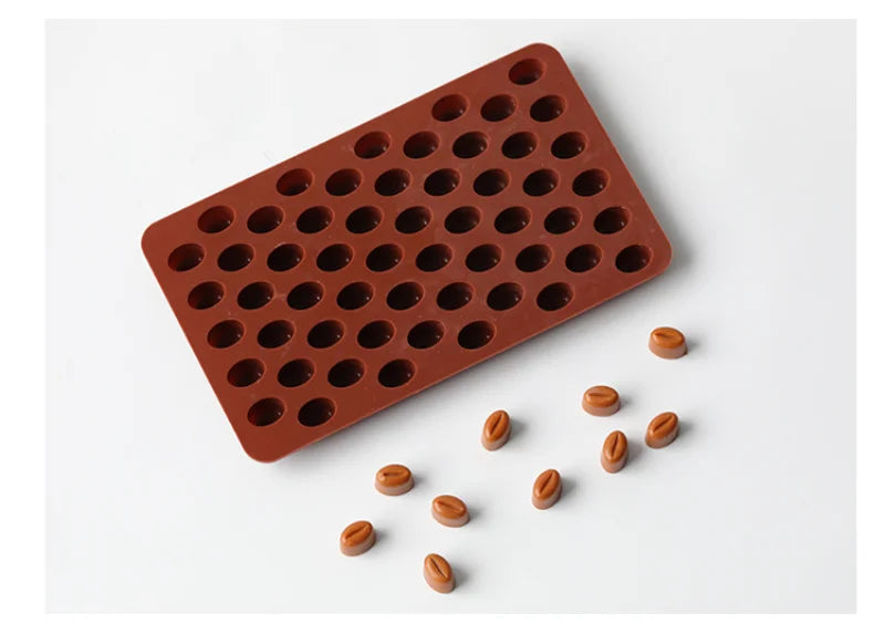 Multi-Cavity Coffee Bean Silicone Mold – DIY Candle, Soap, Resin & Baking Tool