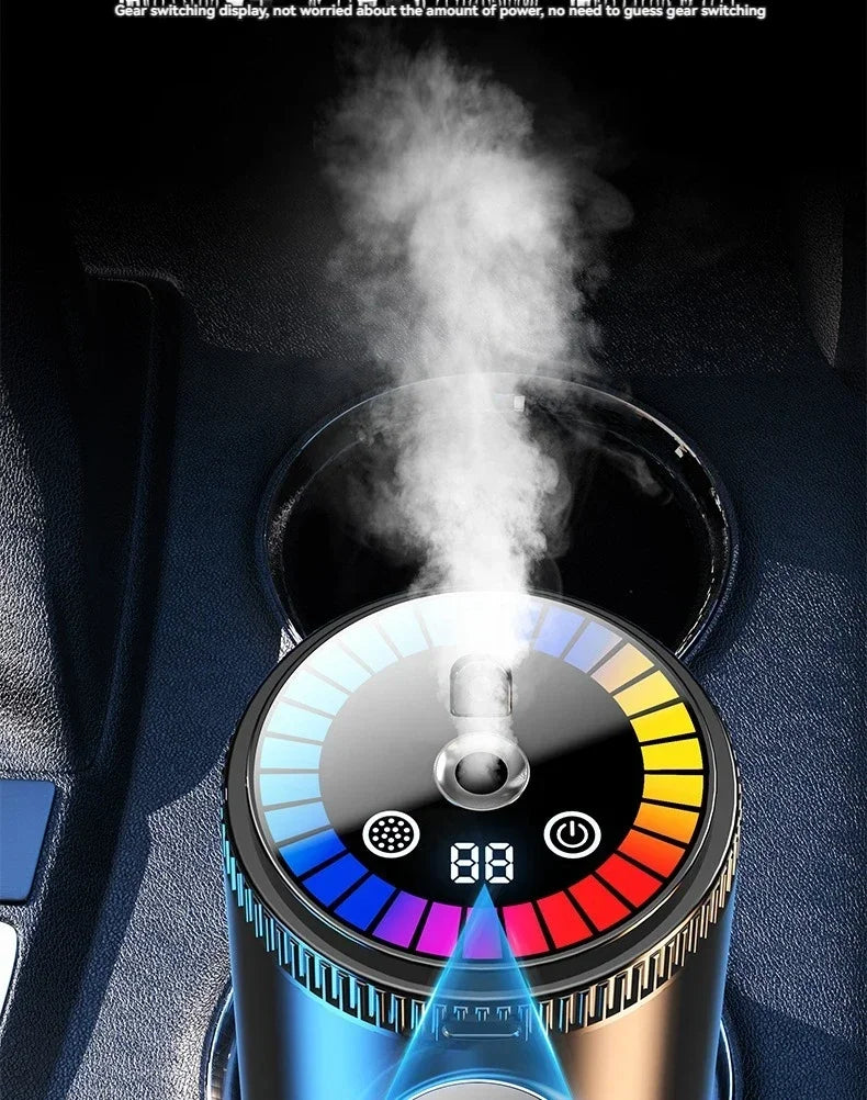 Smart Car Air Freshener Rechargeable Aroma Diffuser 5 Levels of Adjustable Intelligent Diffuser Pickup Light Starry Sky Summit