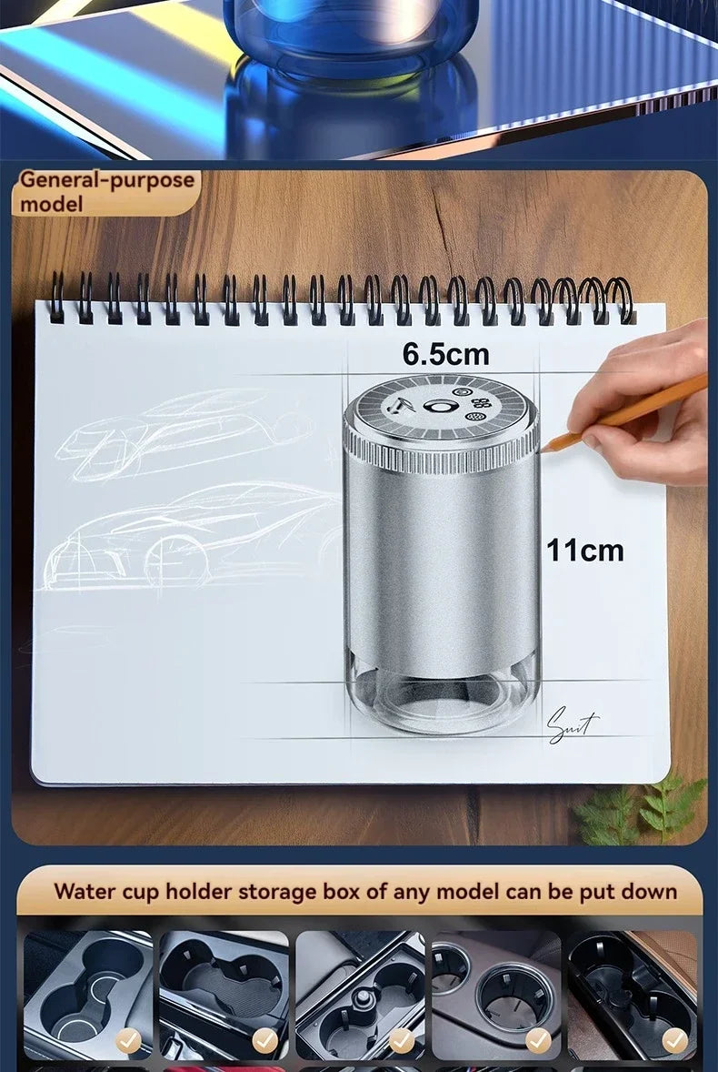 Smart Car Air Freshener Rechargeable Aroma Diffuser 5 Levels of Adjustable Intelligent Diffuser Pickup Light Starry Sky Summit