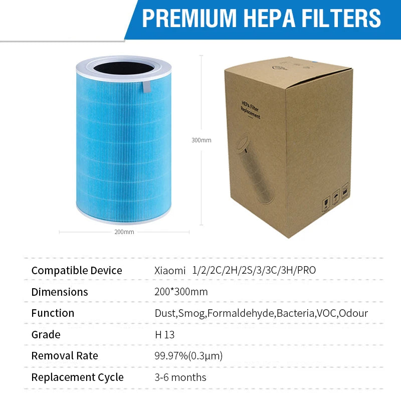 For Replacement Xiaomi Air Purifier 3H Filter Xiaomi Hepa Filter Xiaomi Air Purifier Filter Formaldehyde Air Purifier 2S Filter