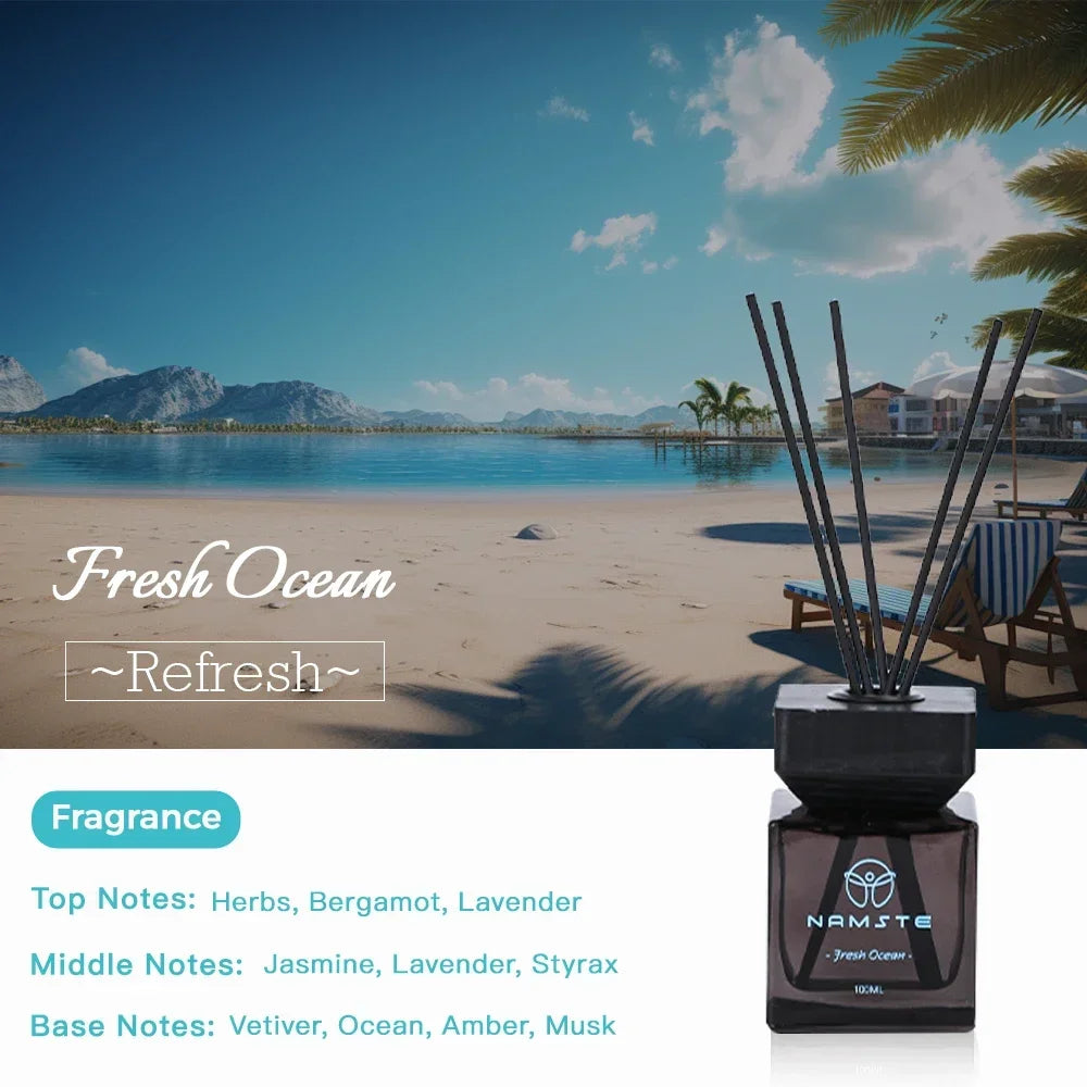 NAMSTE 100ML Reed Diffuser Sets Hotel Fragrance Series Fireless Aromatherapy Indoor Long lasting Fragrance Bathroom Deodorant