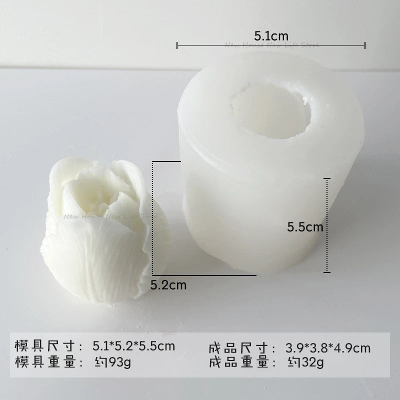 3D Tulip Silicone Mold – DIY Candle, Soap, and Craft Making Supplies