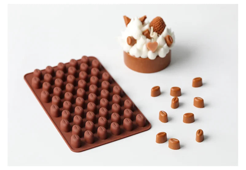 Multi-Cavity Coffee Bean Silicone Mold – DIY Candle, Soap, Resin & Baking Tool