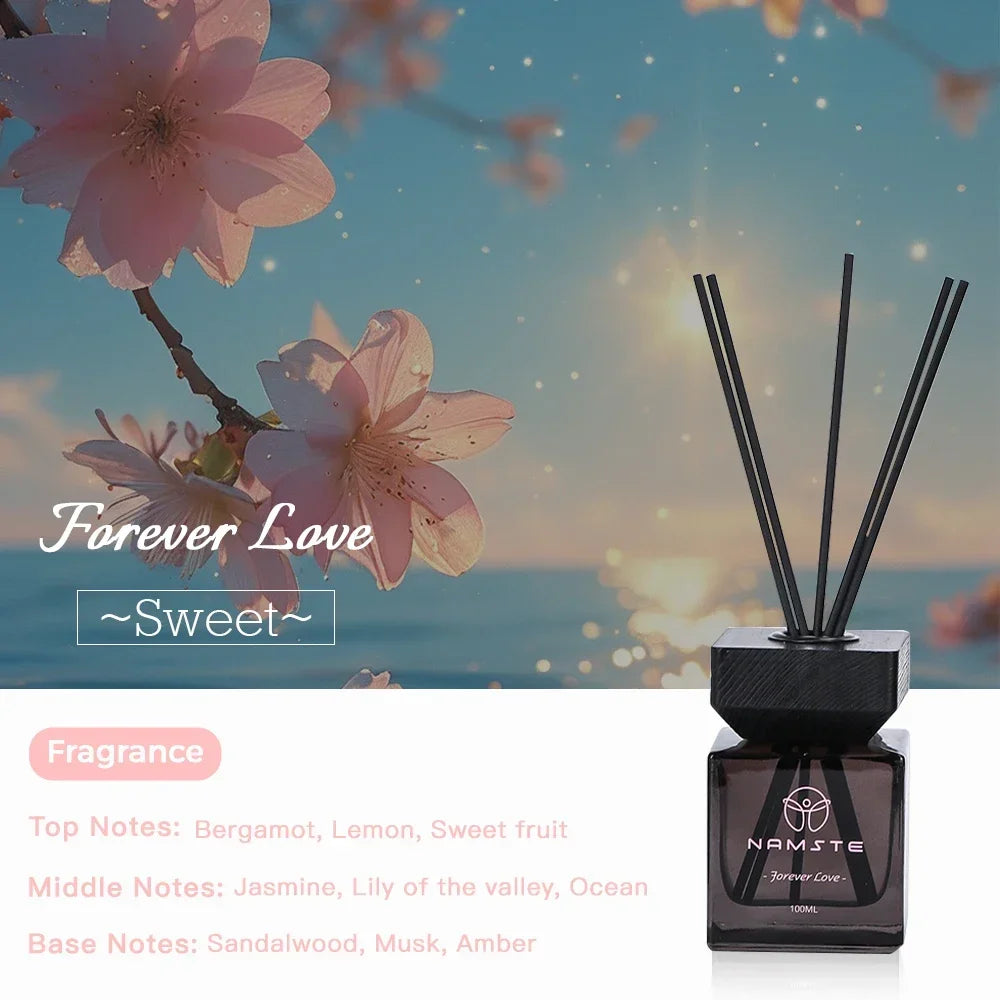 NAMSTE 100ML Reed Diffuser Sets Hotel Fragrance Series Fireless Aromatherapy Indoor Long lasting Fragrance Bathroom Deodorant