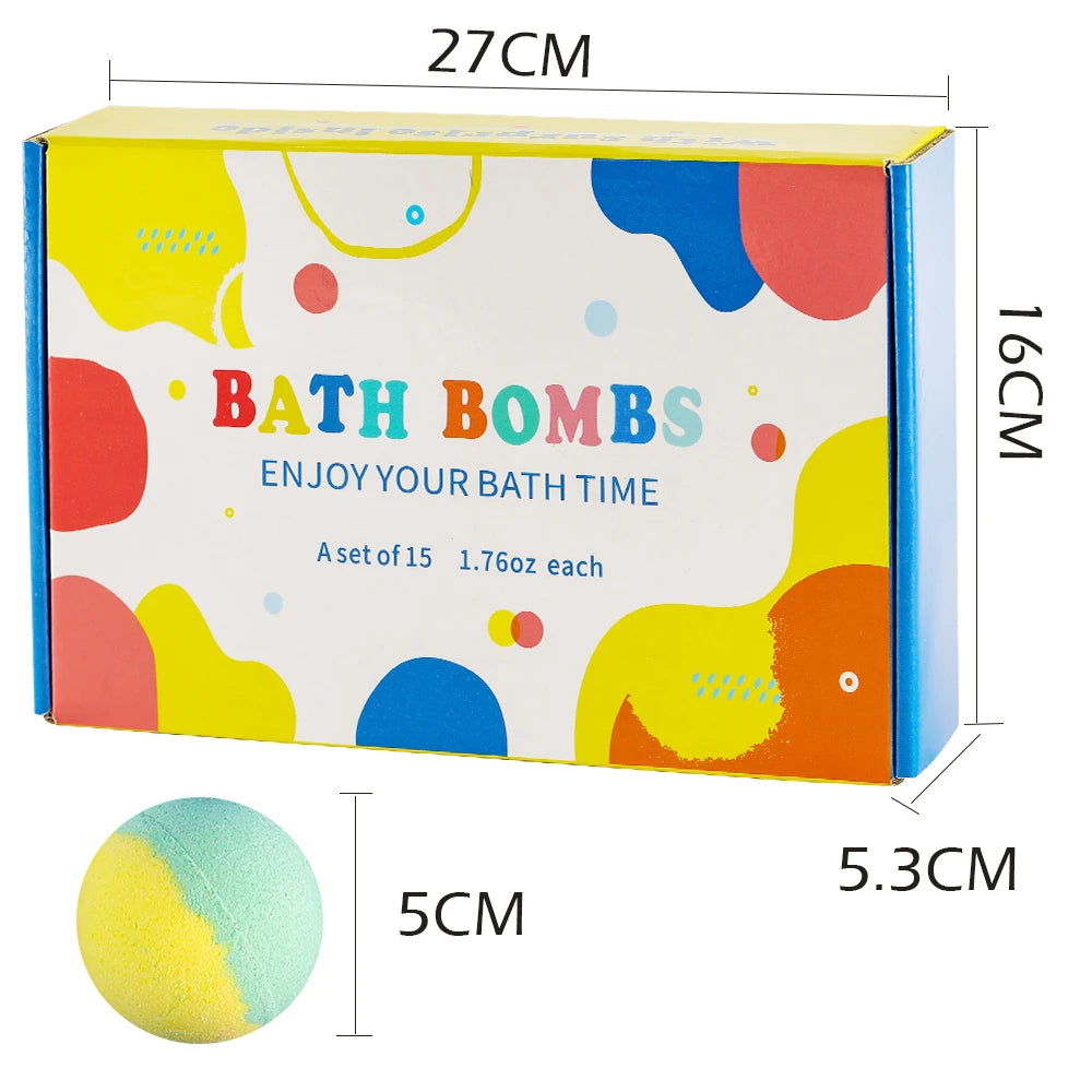 15-Pack Kids Bath Bombs with Surprise Toy Inside – Natural & Organic Bubble Bath Gift Set