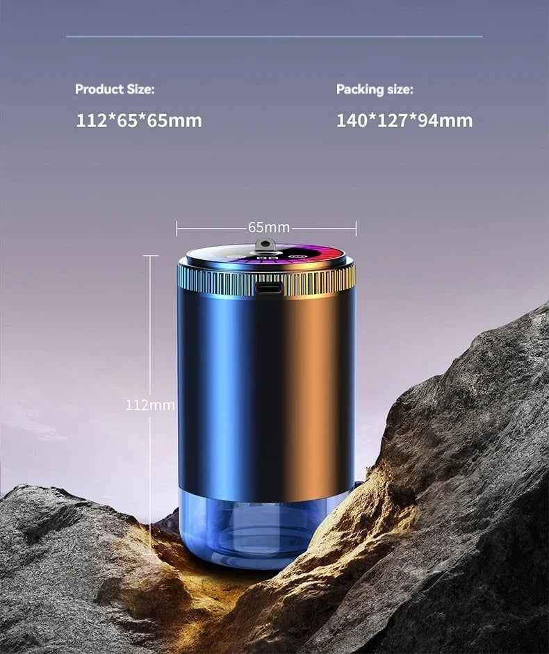 Smart Car Air Freshener Rechargeable Aroma Diffuser 5 Levels of Adjustable Intelligent Diffuser Pickup Light Starry Sky Summit