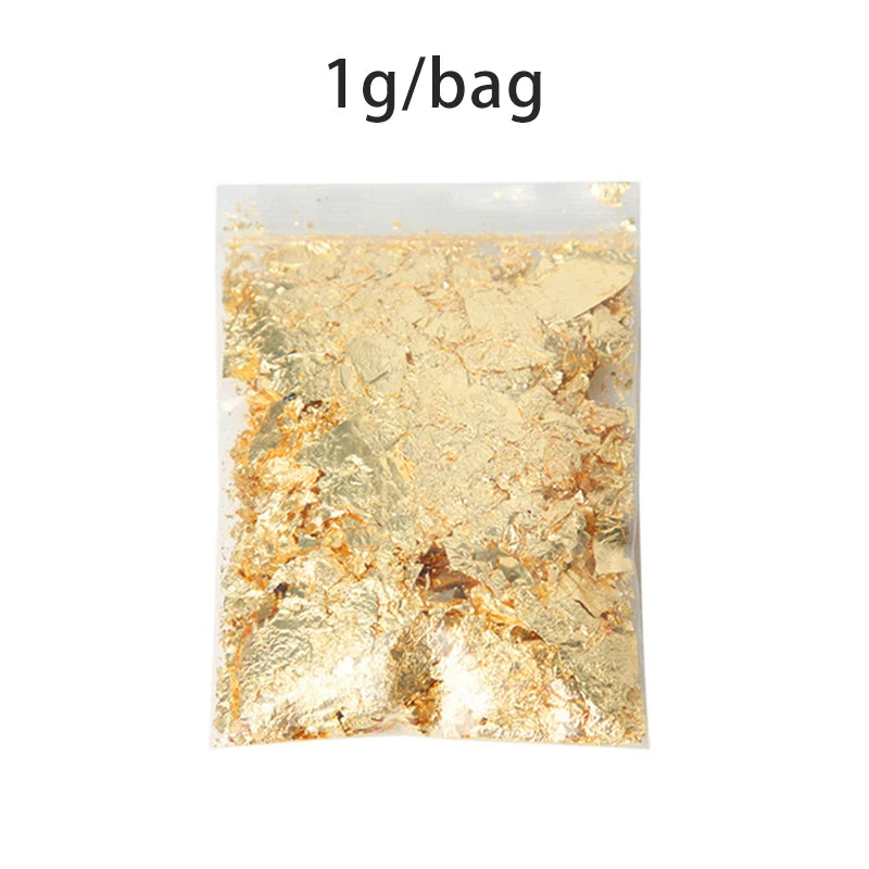 Gold, Silver & Rose Gold Foil Flakes – 1g-3g Metallic Leaf for DIY Candle Making, Crafts & Decorations