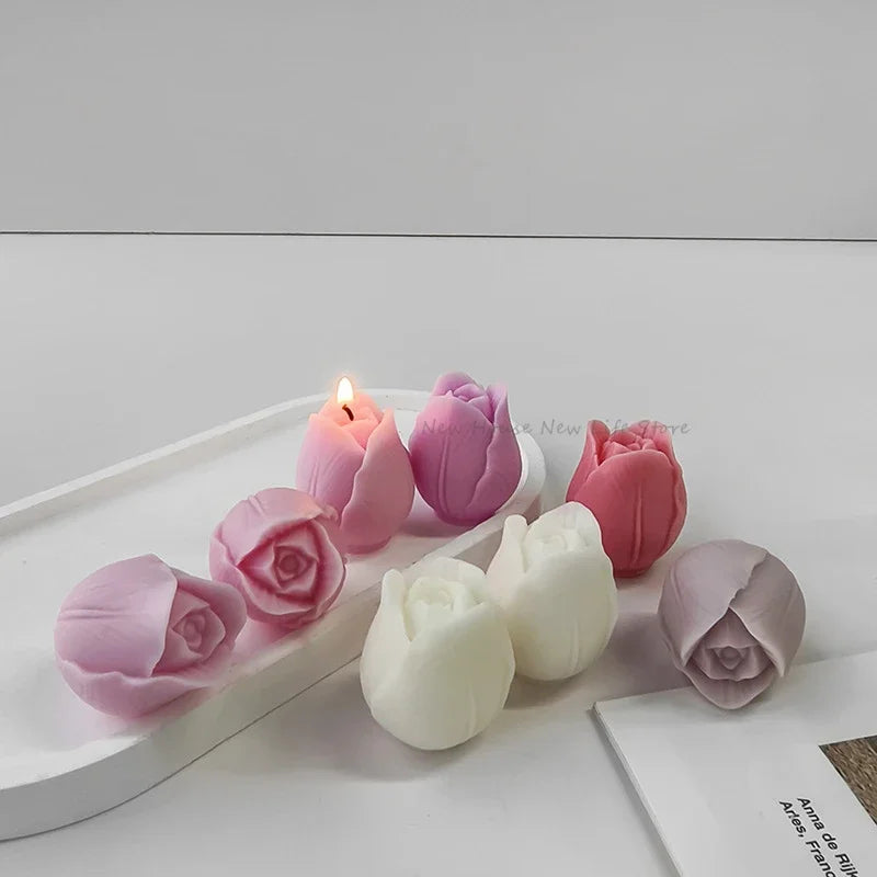 3D Tulip Silicone Mold – DIY Candle, Soap, and Craft Making Supplies