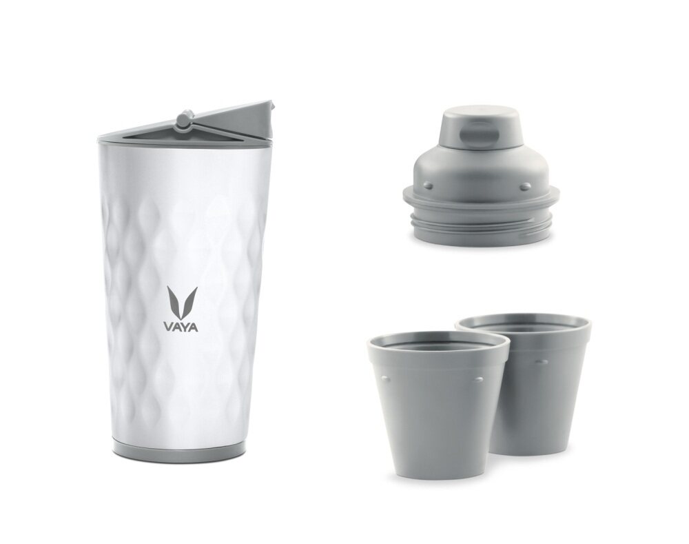 Drynk 350 ml 3 in 1 Vacuum Insulated Stainless Steel Gulper and Sipper Water Bottle (Tumbler+Sipper+Gulper) with 2 Cups, Thermos Flask