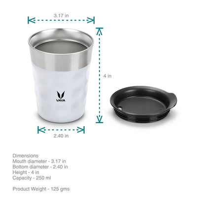 PopCup Stainless Steel Tumbler with Lid, Double Wall Vacuum Insulated Travel Mug, 250ml