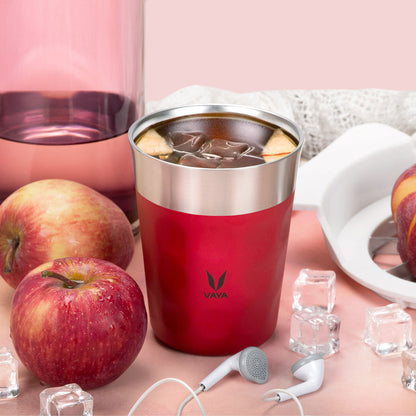 PopCup Stainless Steel Tumbler with Lid, Double Wall Vacuum Insulated Travel Mug, 250ml