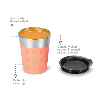 PopCup Stainless Steel Tumbler with Lid, Double Wall Vacuum Insulated Travel Mug, 250ml