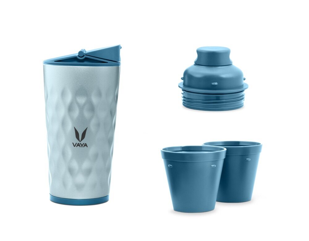 Drynk 350 ml 3 in 1 Vacuum Insulated Stainless Steel Gulper and Sipper Water Bottle (Tumbler+Sipper+Gulper) with 2 Cups, Thermos Flask