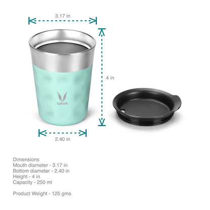 PopCup Stainless Steel Tumbler with Lid, Double Wall Vacuum Insulated Travel Mug, 250ml