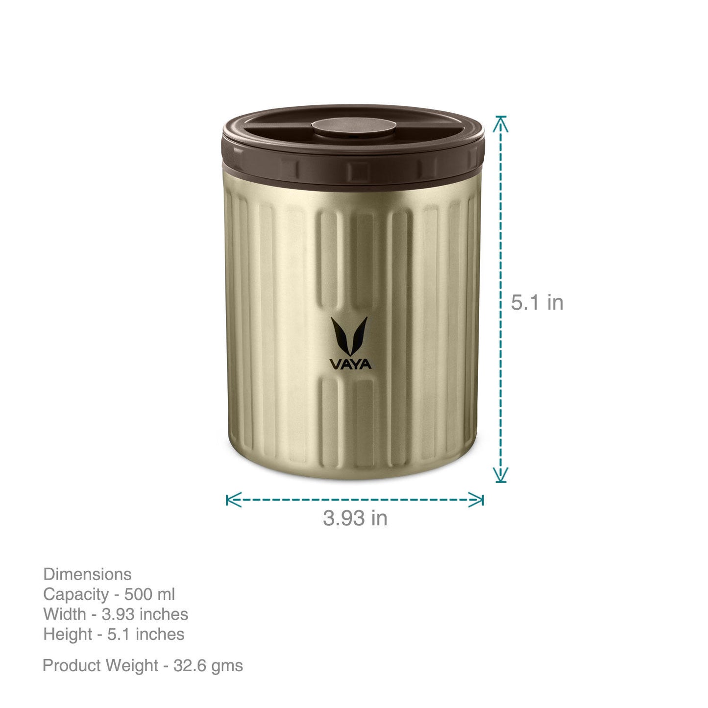 Preserve 500 ml - Vacuum Insulated Stainless Steel Meal Container, Salad Box, Meal Carrier, Portable Lunch Box, Fruit Box, 1 x 500 ml