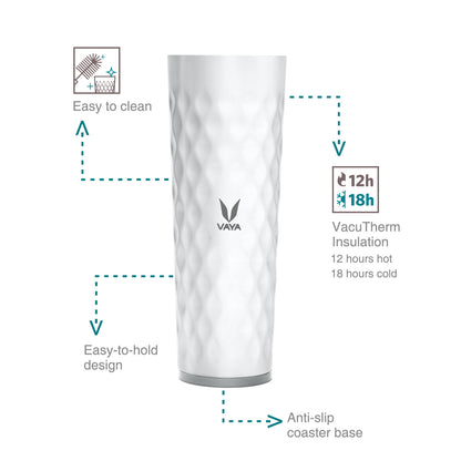 Drynk 3 in 1 Stainless Steel Water Bottle (Tumbler+Sipper+Gulper) with 2 Cups, 600 ml